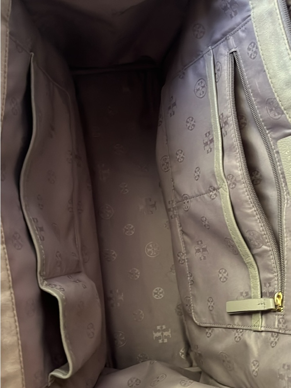 Tory Burch Canvas and Brown Leather Tote Bag - Picture 3 of 5